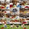 3PCS Long Lasting Plush Squeaky Toy Colorful Stripe Interactive Dog Toy  Boredom Relief