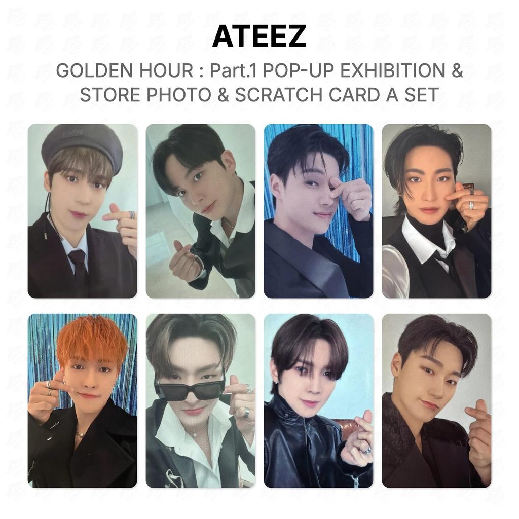ATEEZ GOLDEN HOUR : Part.1 POP-UP EXHIBITION & STORE PHOTO & SCRATCH CARD A SET Official Photocard