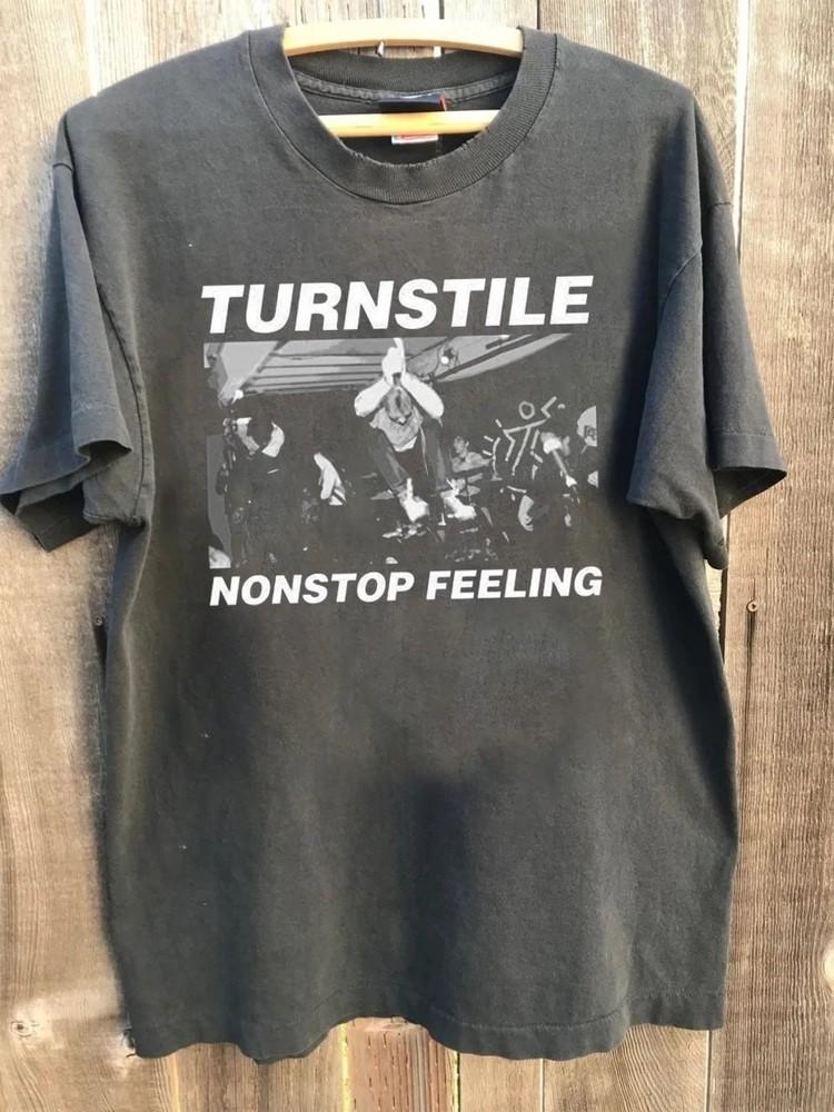 

Turnstile Band Nonstop Feeling Tshirt Charcoal Color Reprint Shirt Men Women Unisex T-Shirt XXXL