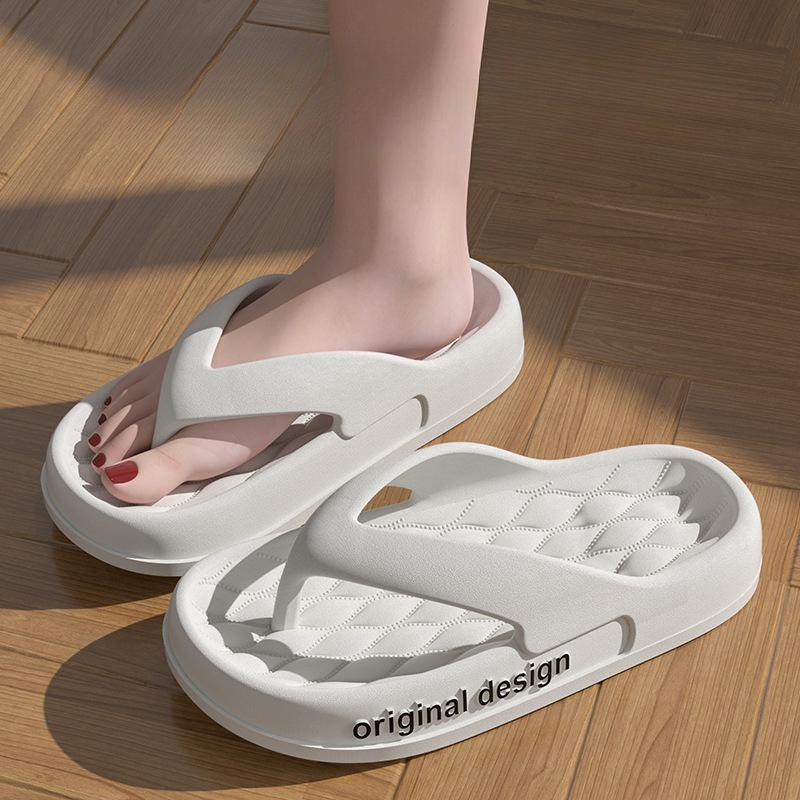 Supersoft Thick Sole EVA Unisex Flip Flops Home Non-slip Light Slides Outdoor Versatile Beach Flat Sandals for Couples Sandalias