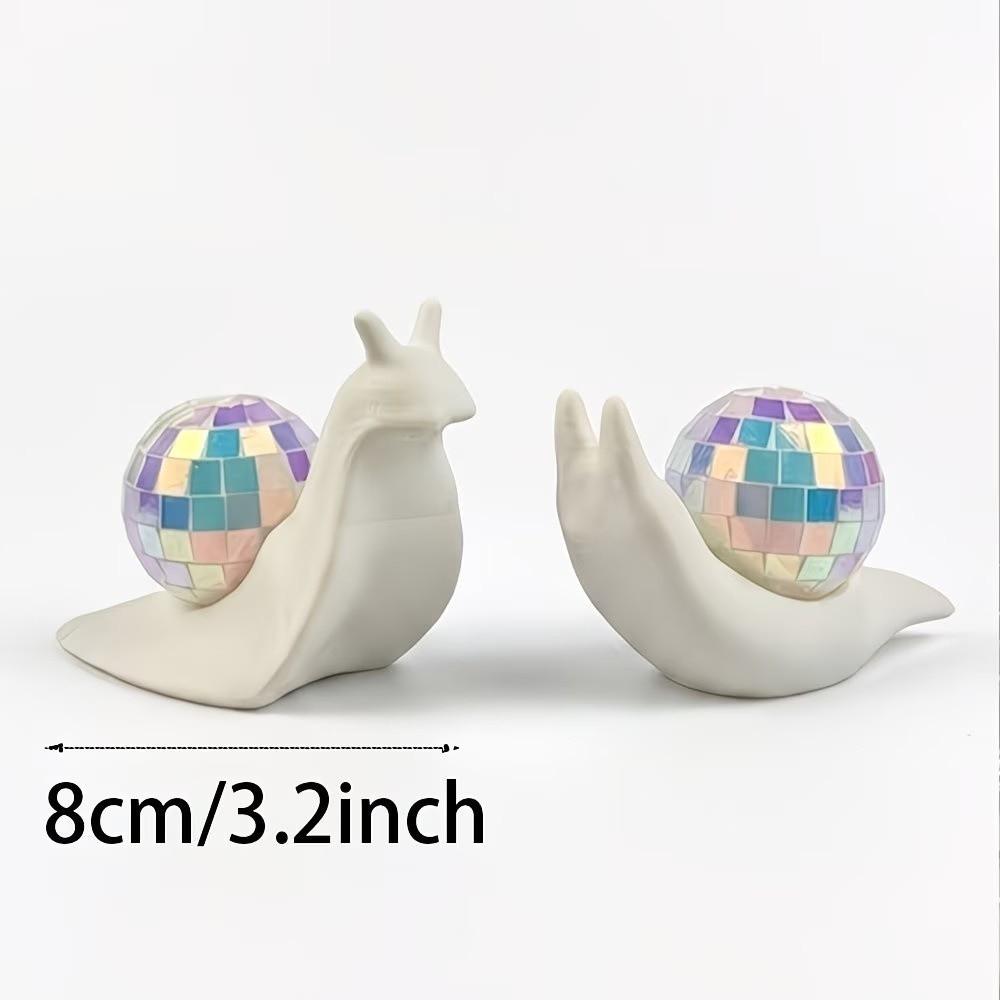 Retro Style Snail Disco Ball Sun Catcher Miniature Snail Desktop Ornaments Bedroom