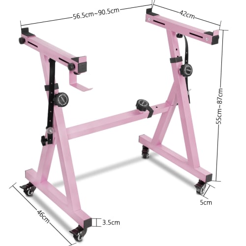 Rxakudedo Z-Shaped Keyboard Stand with Casters, Adjustable Slide Rails, Easy Operation (Z-Light Pink)