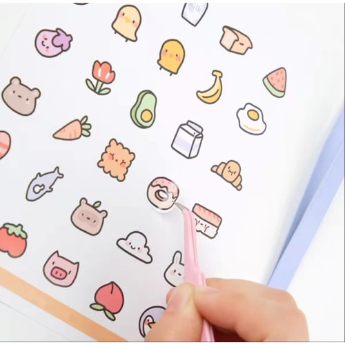 Set of 2 Precision Tweezers, Stainless Steel, for DIY Crafts, Handmade Projects, False Eyelashes, Plastic Model Tools, and Tsumami Zaiku (Pink)