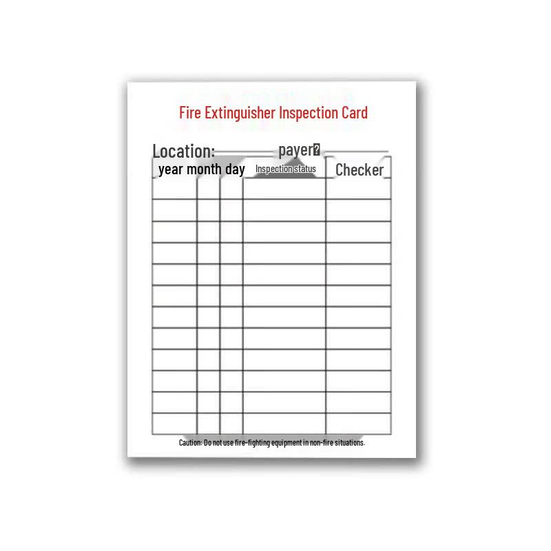 Custom Fire Extinguisher Inspection Record Cards