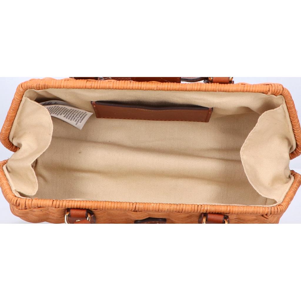 Ralph Lauren [Excellent Condition] Rattan Medium Lilly Turnlock Basket Bag/ Handbag BrownUsed