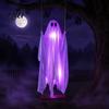 Fließender weißer Stoff Geist Dekoration Hängende Schaukel Halloween Dekoration mit Fernbedienung & LED-Lichterkette, Wasserdichte gruselige animierte für den Außenbereich Garten