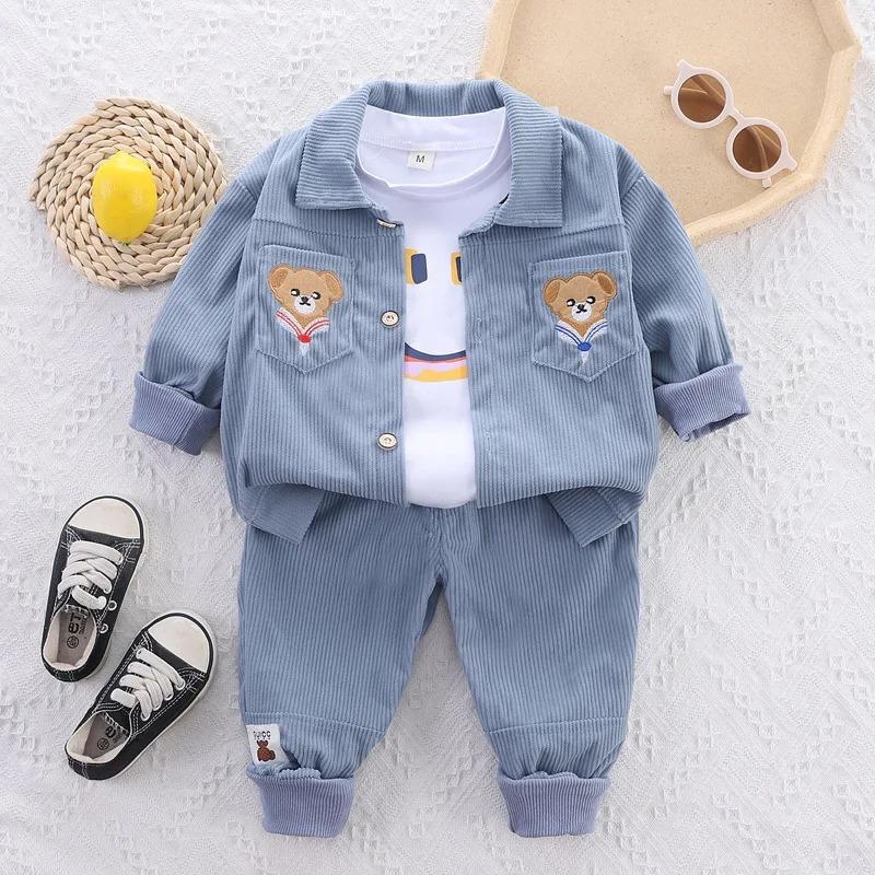 Cute Bear Spring Autumn Long Sleeve Kids Clothes Pants Suits Toddler Children Sportswear Casual Kids Outfits