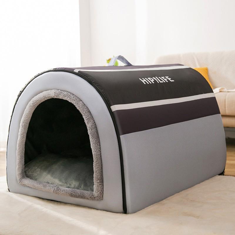 Arc-Shaped Thickened Pet Nest for Autumn and Winter - Large Space Cat and Dog Bed, Removable