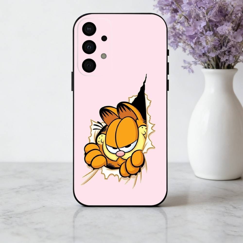 Animation Funny G-G-Garfields C-Cat-T Phone Case For Samsung Galaxy A73,A72,A71,A70,A53,A52,A51,Others Soft Black Shell
