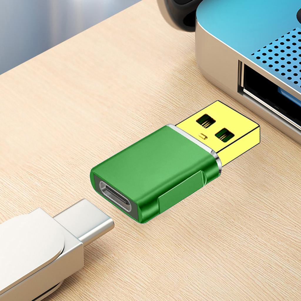 Leichte Adapterkonverter vom Typ USB 3.0-Stecker auf Typ C-Buchse unterstützen schnelles Laden mit 5 V und 2 A und Datenübertragung mit 5 Gbit/s.