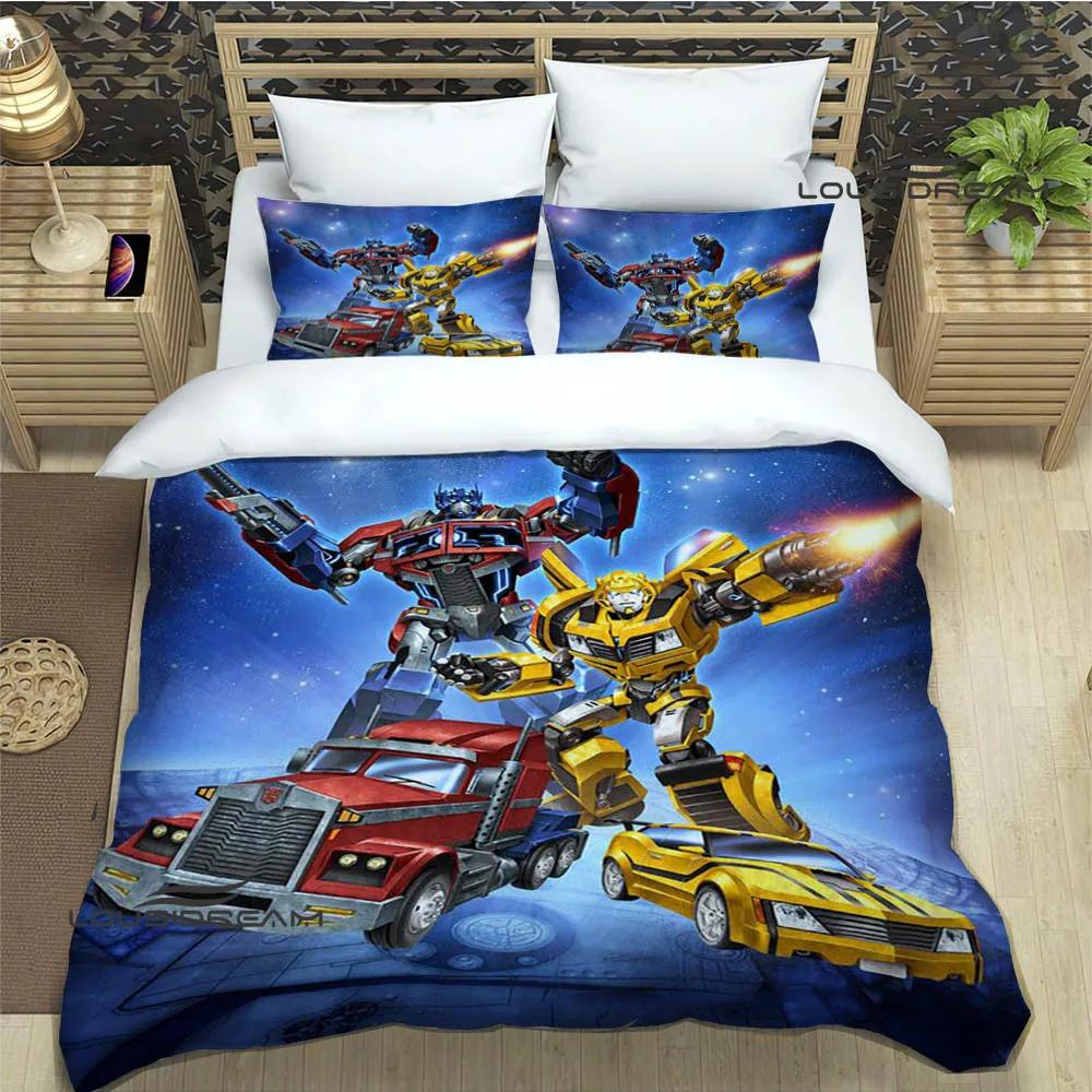 Bedding Set Luxury Birthday Gift T-Transformers Cartoon Bedding Sets Exquisite Bed Supplies Set Duvet Cover Bed Comforter Set
