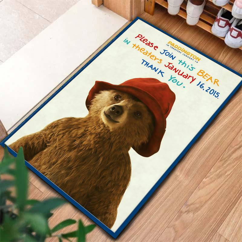 Paddington Bear Carpet Rug for Living Room Bedroom Home Sofa Decoration,Kids play Nonslip Floor Mat