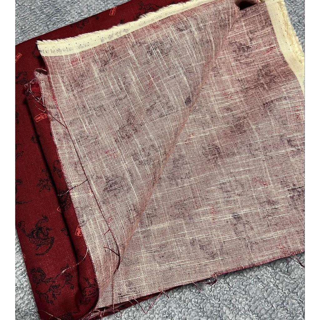 Used Mollycross fabric, 100% cotton, Choju-giga (Scrolls of Frolicking Animals) fabric, remnant, 108cm x 5m, NO.1012