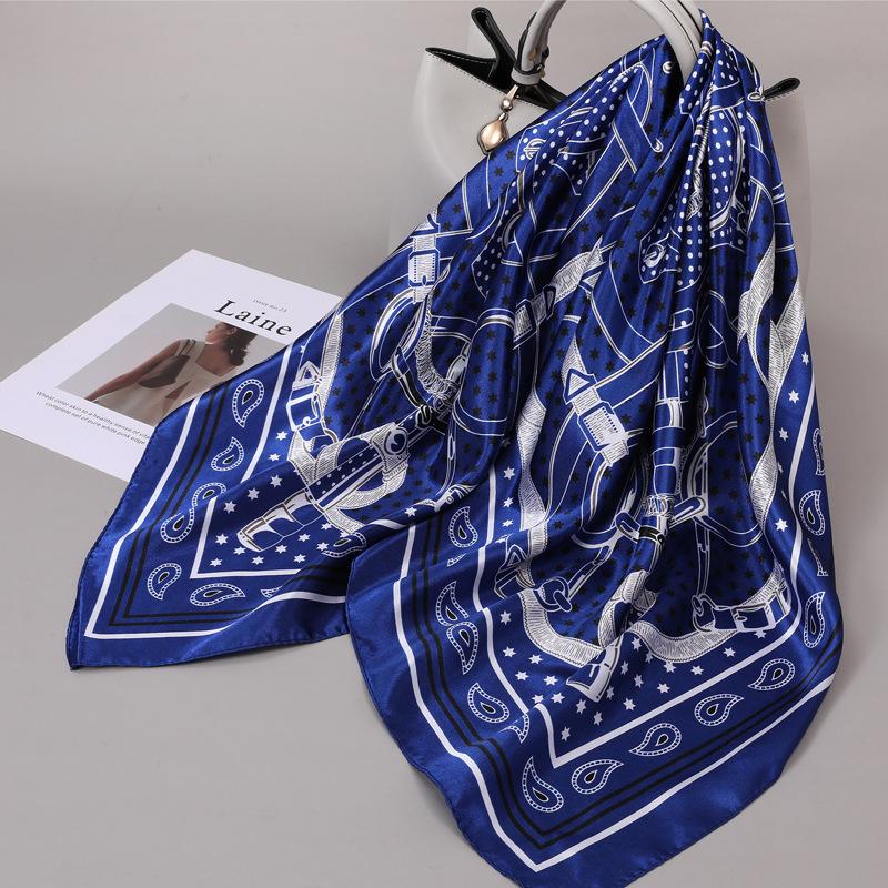 90 Square Scarves, Silk Scarves, Women's New Spring and Summer High-end Sense Versatile, Thin Scarves, Shawls Outside