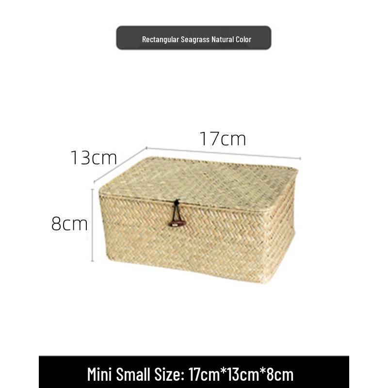 Japanese Style Bamboo Woven Storage Box with Lid - Haili Rattan Souvenir Basket