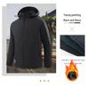 2025 Plus Size Men's Autumn/Winter Cotton Fleece Hooded Jacket