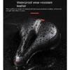 Hollow Breathable Bicycle Saddle Men Women MTB Road Bike Saddle Shock Absorbing Comfortable Big Butt Bike Seat Safety Warning