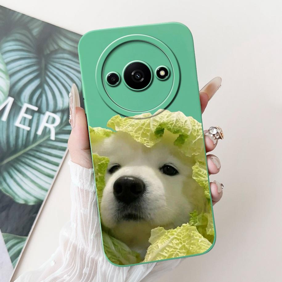 Für Xiaomi Redmi A3 Hülle 2024 Neue Mode Blume Quadratisch Silikon Kameraobjektiv Schutzabdeckung Für Xiaomi Poco C61 RedmiA3 Stoßstange