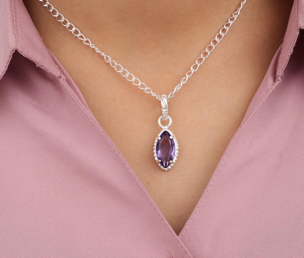 Rare Iolite Gemstone 925 Sterling Silver Jewelry Handmade Pendant For Women Gift PP-59-6