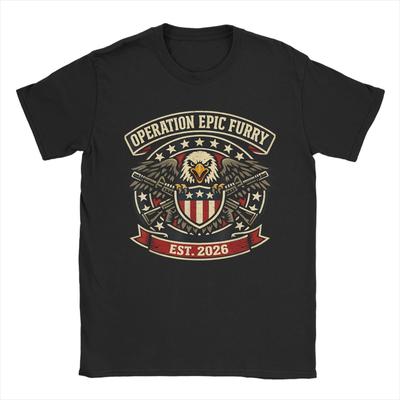 Lustiges Operation Epic Fury T-Shirt für Herren Rundhals Baumwoll-T-Shirts Kurzarm-T-Shirts Übergrößen Kleidung