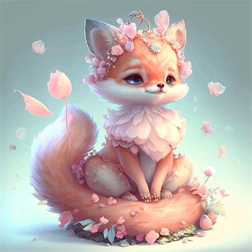 Diamant-Malerei voller Bohrer Fuchs Cartoon Home Decor Stickerei Mosaik Tier Blume Kreuzstich Kristall Wandkunst