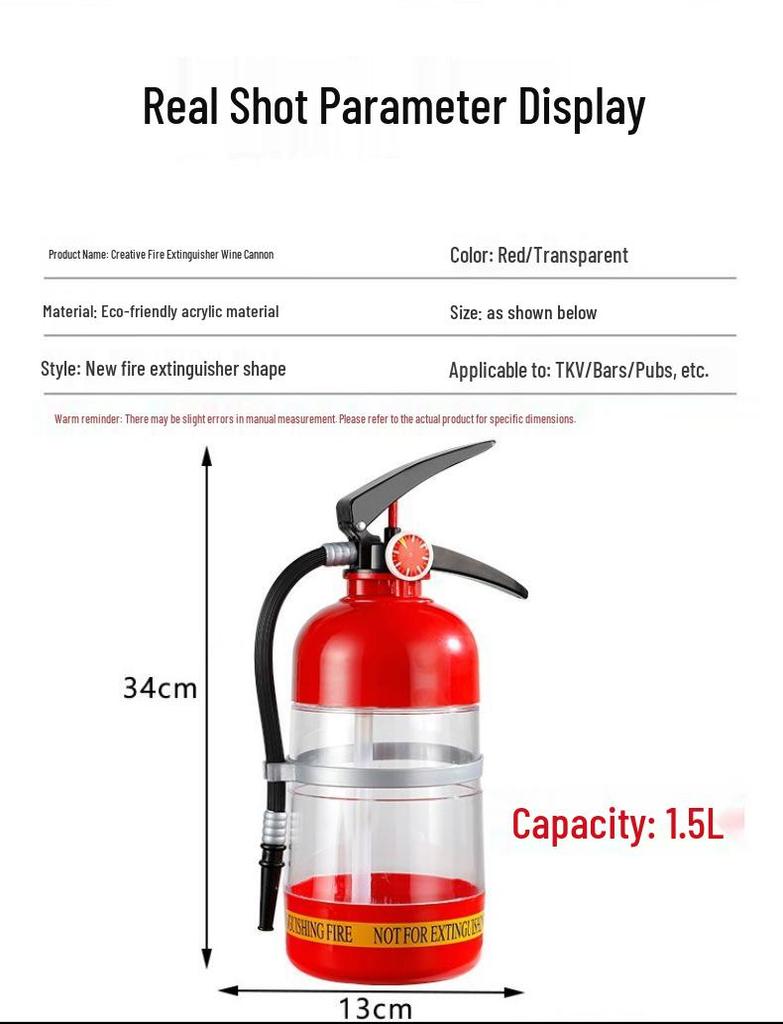 Influencer Drinkware: Manual Fire Extinguisher Alcohol Cannon & Beer Dispenser
