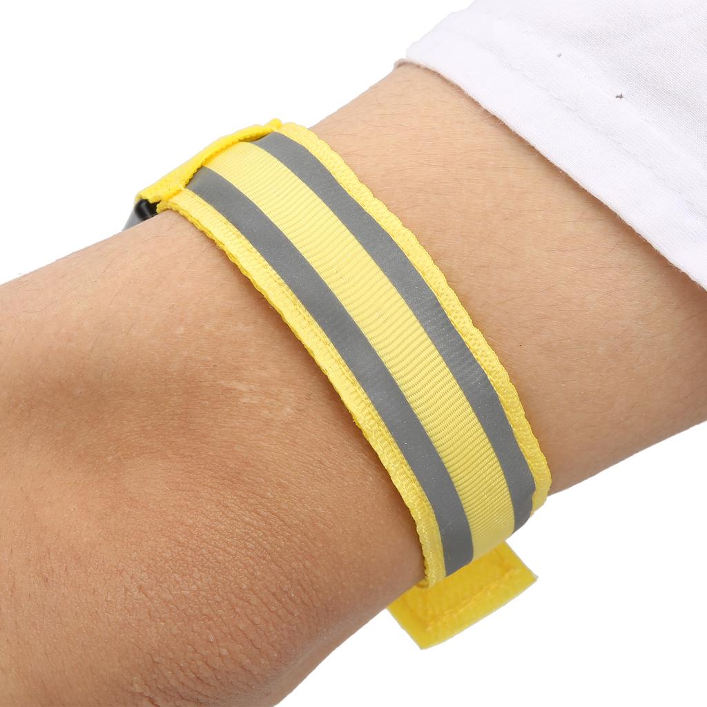 Reflective LED Light Armband Dual Luminous Strips Light Up Bracelet Wristband for Night Running Battery PoweredYellow