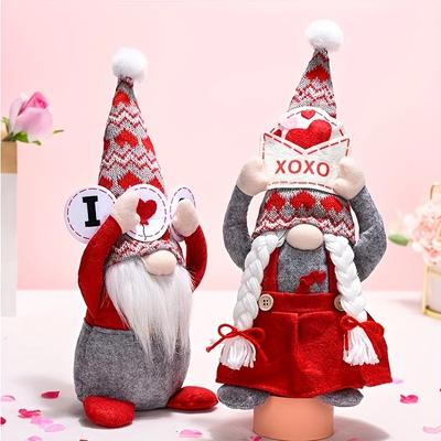 Dekoracje na Walentynki, prezenty na Walentynki Wystrój na Walentynki Gnome, wystrój pokoju domowego Gnome Doll Decor, najlepszy wybór na prezenty na Walentynki.