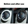 Car Button Sticker Self-adhesive Decorative Carbon Fiber Engine Start Stop Button Sticker Trim for 13-19 Forester