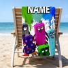 1pc 3D-Number-Blocks-Cartoon Beach Towel with Custom Name, Beach/Swimming/Bath/Picnic/Camping Towel, Suitable for Seaside Beaches