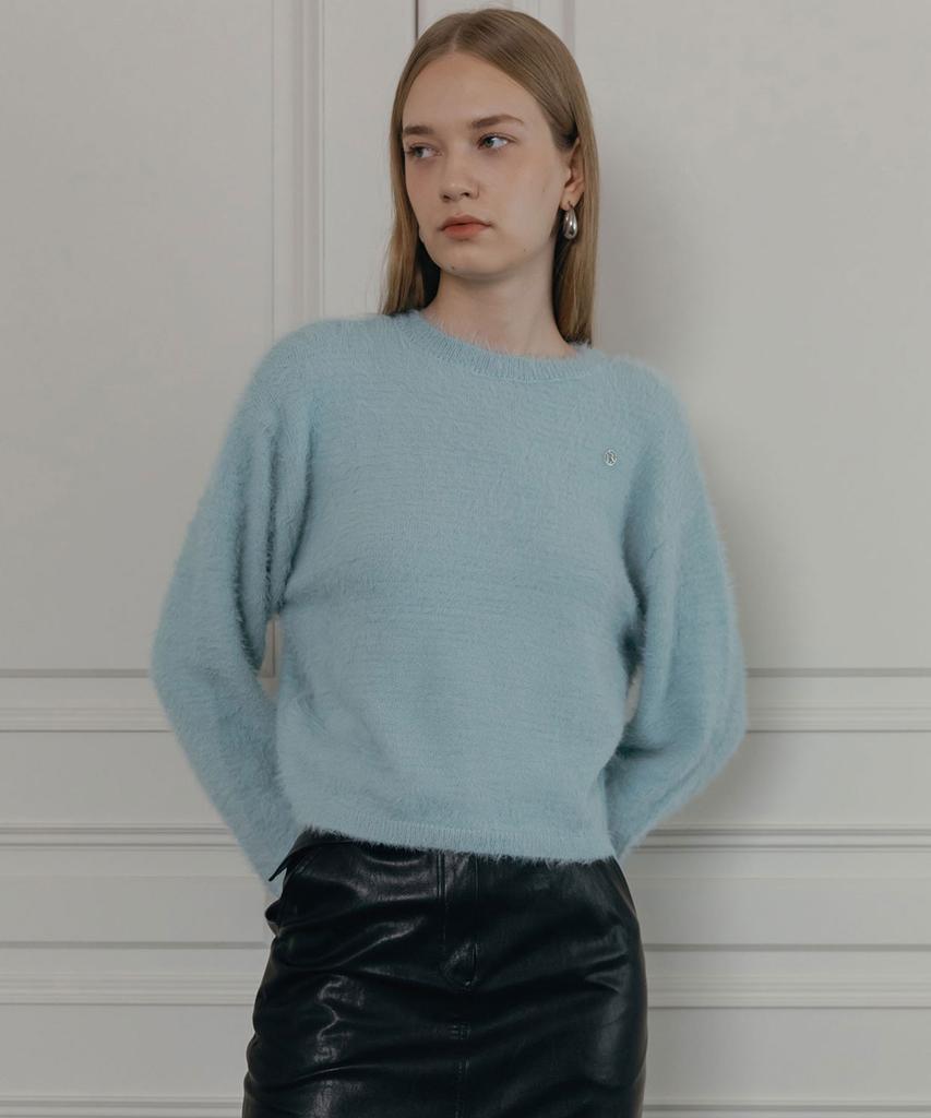 Illoje Long Hair Soft Sweater (Sky Blue)