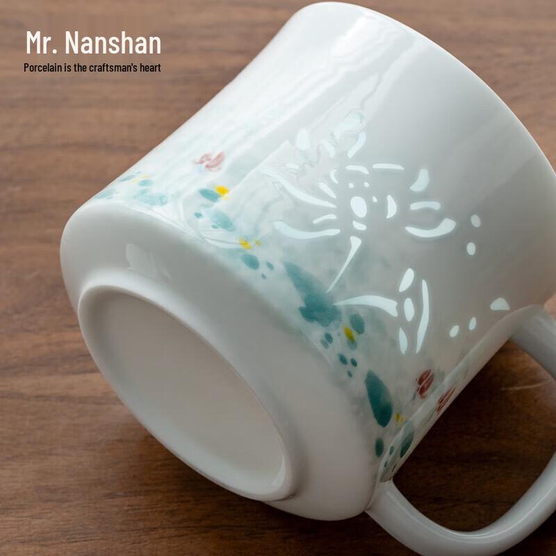 Nanshan Hand-Painted Jade Lotus Ceramic Mug