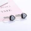 New European & American Fashion Earrings with AAA Zircon - Peach Heart Multi-Color Style