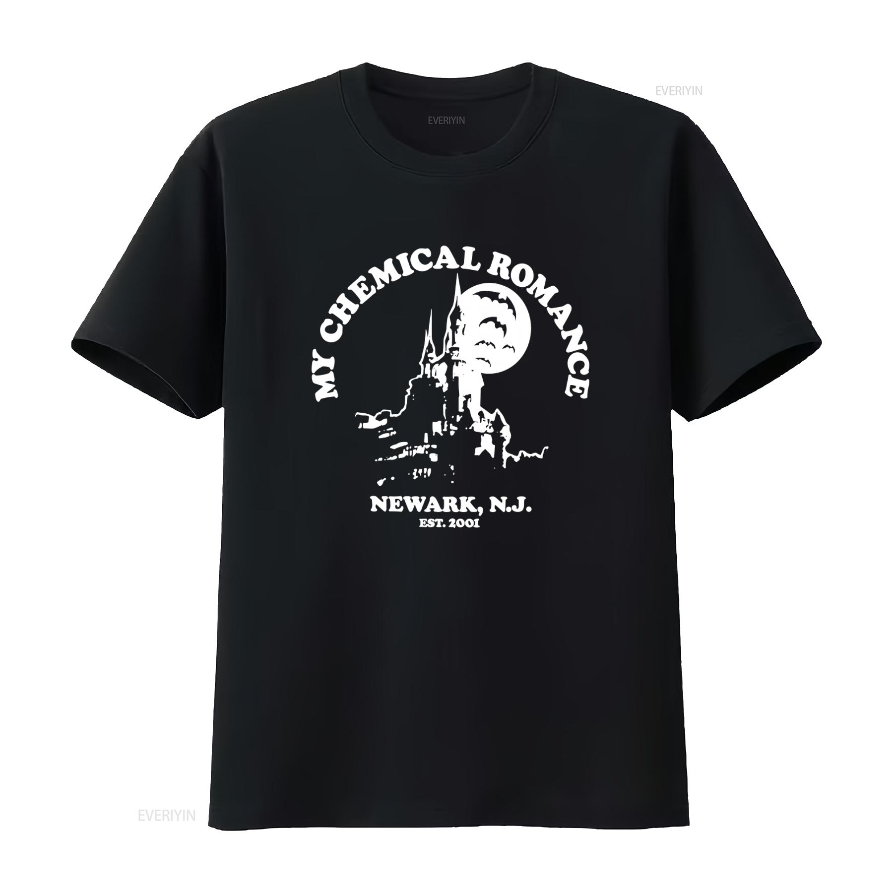 

My Chemical Romance 2001 Punk Rock Band Castle Moon Bat Design Newark NJ Est T Shirt Black Medium vintage Washed 4XL