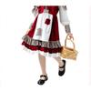 Girls Halloween Costume Dress Cosplay Little Red Riding Hood Princess Outfit Sweet Style Stage Performance