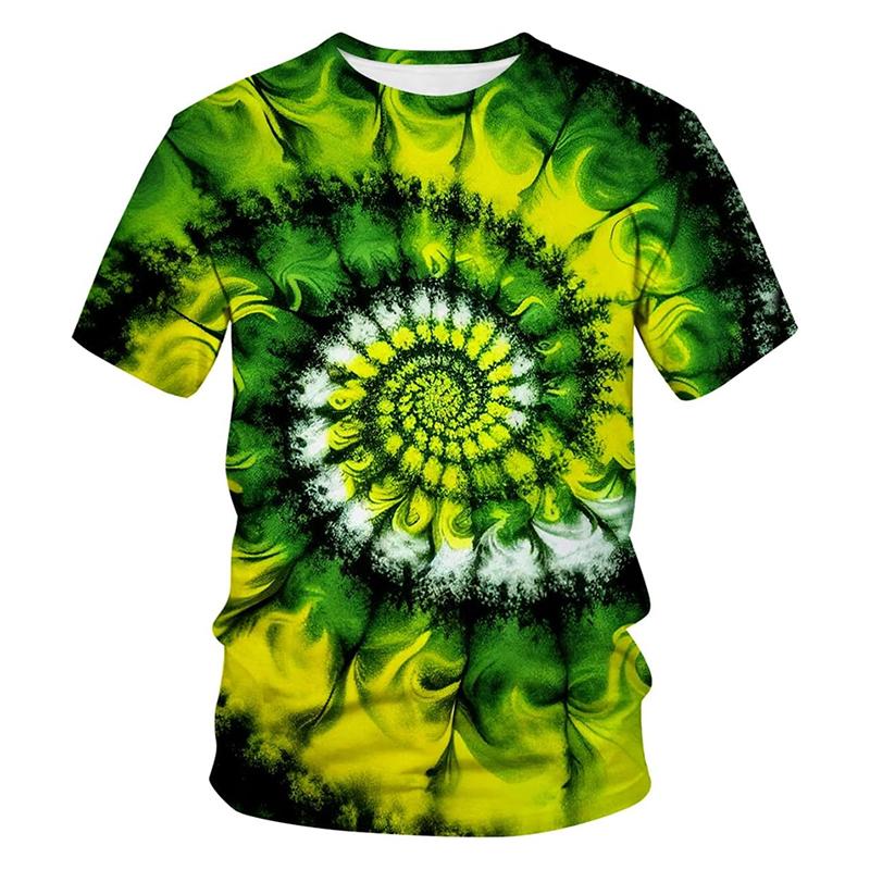 3D Print Pattern T-shirt Personality Street Colorful Design T Shirts For Men's Clothes Street Fashion Tee Top