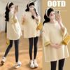 2025 Spring Fashion Plus Size Maternity T-Shirt: Trendy Loose-Fit, Casual, Three-Quarter Sleeve for Moms
