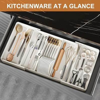 Scalable Retractable Drawer Storage Box Stationery Storage Compartment Kitchen Drawer Organizer Movable Partition Plastic
