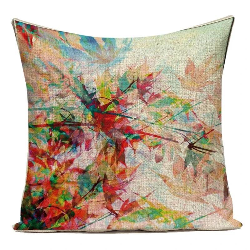 Vintage Flower Printed Throw Pillow Cover Sofa Chair Cushion Covers Home Decorative For Chair Seat Bedroom Square Pillowcase
