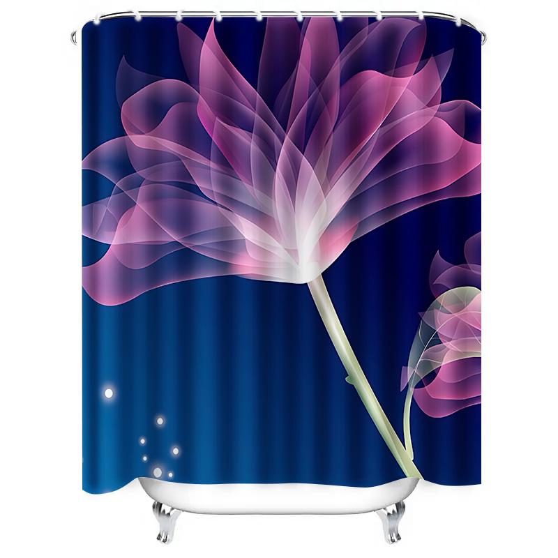Stylish and Elegant Shower Curtain with Vibrant Pink and Purple Flower Design  Waterproof and Durable Bathroom Decor for  Home