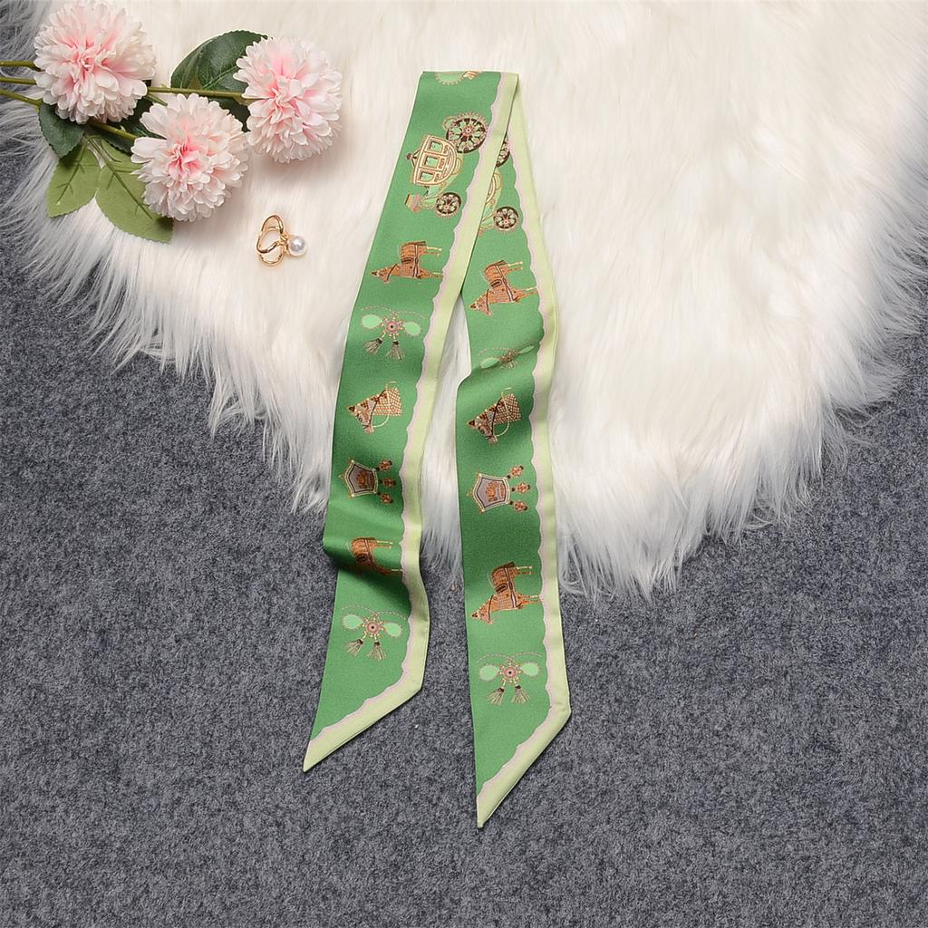 Fashion Design 100% Silk Scarf Small Horse Natural Mulberry Silk Brand Women Scarf Foulard Hair Bag Scarves Neckerchief