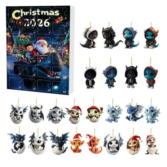 Exquisite Christmas Gift Box Dragon Advent Calendars 2026, 24 Days Countdown Calendar with Acrylic Hanging Ornaments Ornaments, Collectible