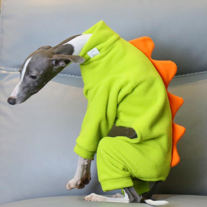 Haustierkleidung Hund Kleiner Greyhound Herbst Winter Polar Warm Rollkragenmantel Entzückendes Dinosaurierkostüm für Kleine Mittlere Große Hunde