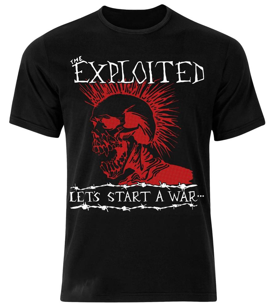 The Exploited Let s Start A War T-shirt Black Cotton Tee All Sizes S-5XL FF61 Unisex T-Shirt L