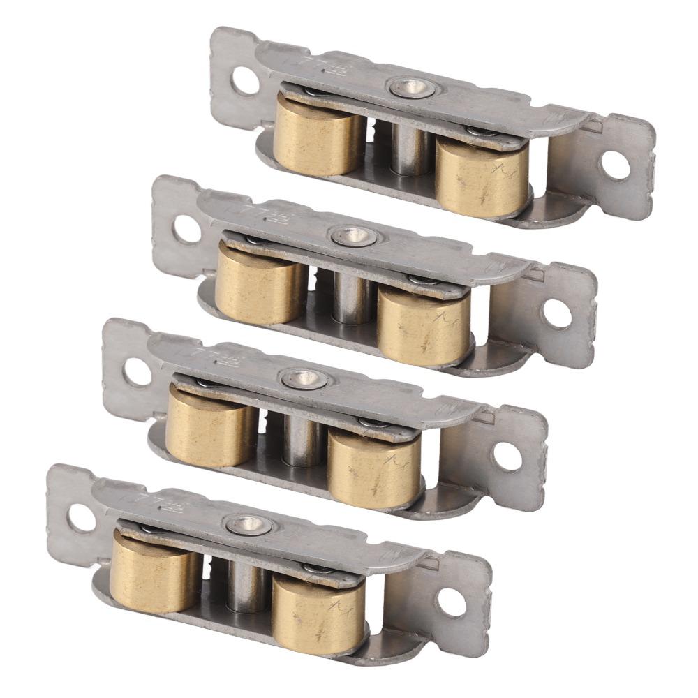 4PCS Stainless Steel Window Rollers Heavy Duty Copper Ball Wheels Sliding Roller Assembly With Screws