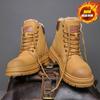 Martin Stiefel Herren Winter Herrenschuhe Fleece Thermische Baumwollschuhe High-Top Schuhe Workwear Schneestiefel Retro Rhabarberstiefel