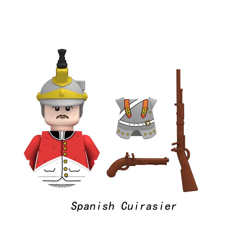 Napoleonic Wars Military Soldiers Building Blocks Sets WW2 MiniFigures French British Fusilier Rifles Bagpiper Weapons Kids Toys