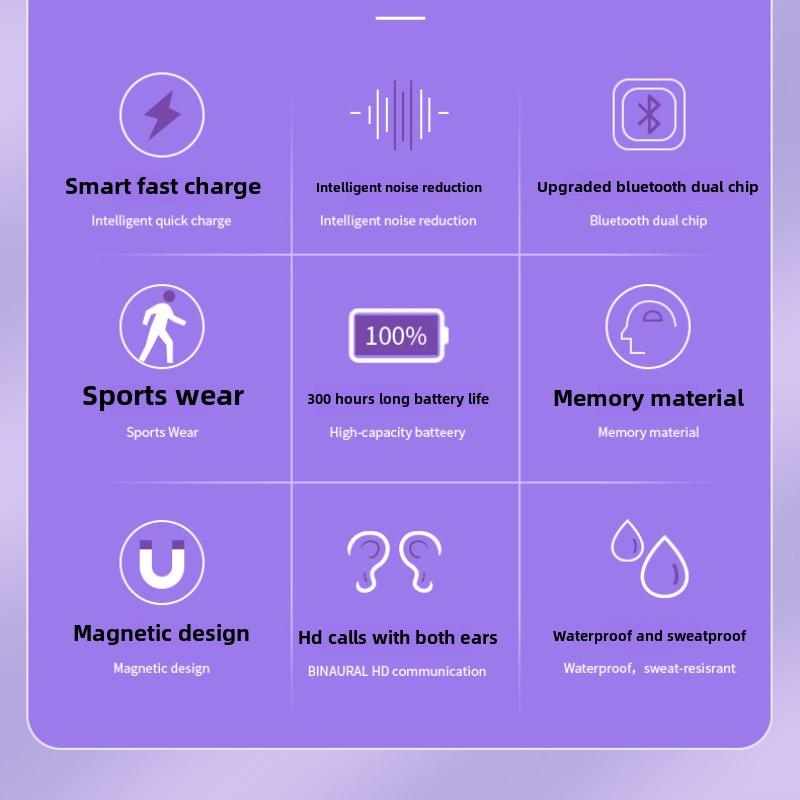 New Plug-in Card Wireless Sports Running Bluetooth Headset with High Sound Quality and Long Standby Battery Life