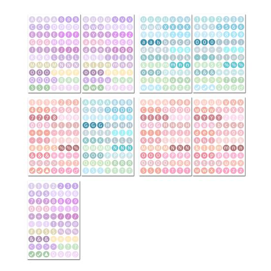 Adesivos Coloridos de Bolinhas com Letras Alfabeto Número Decalques DIY para Scrapbooking Diário Projetos de Artesanato Fácil de Remover Removível Essencial para Planejador Cartão