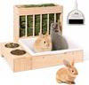 3-in-1 Kaninchen Heufutterspender mit Katzentoilette, Schalenablage für kleine Kaninchen